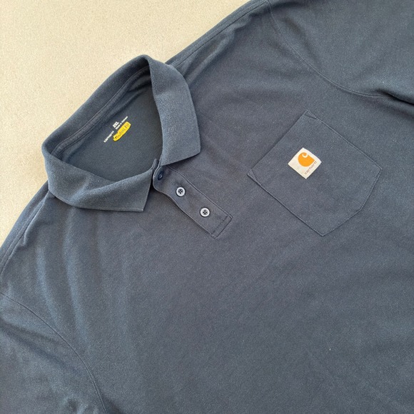 Carhartt Other - Carhartt Mens K570 NVY Original Fit Pocket Polo Shirt Navy Blue 2XL